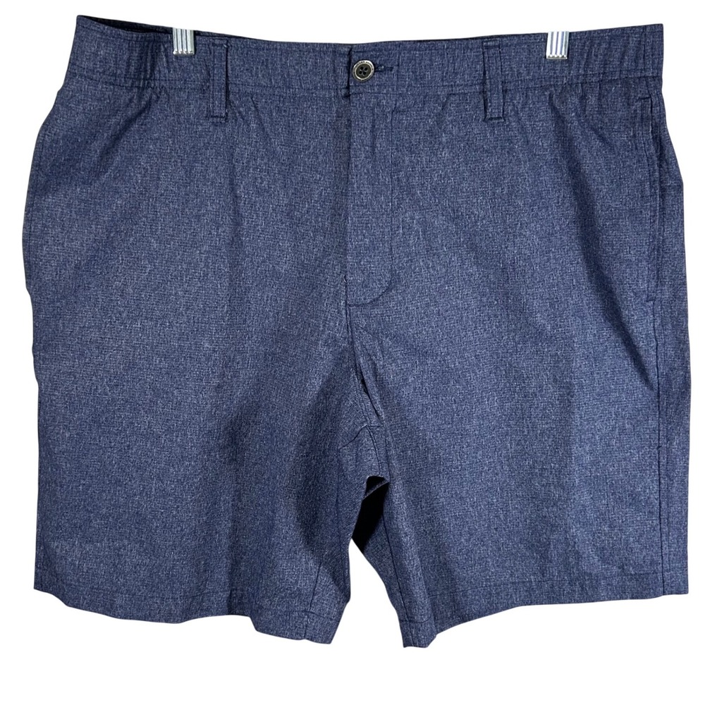 Under Armour Mens Golf Shorts Navy Blue Heathered Flat Front Size 40